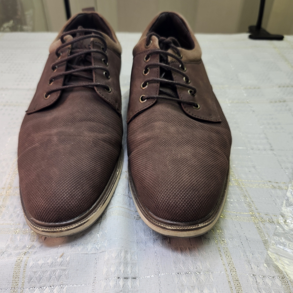 Men's Brown Textured Derby Lace-Up Shoes